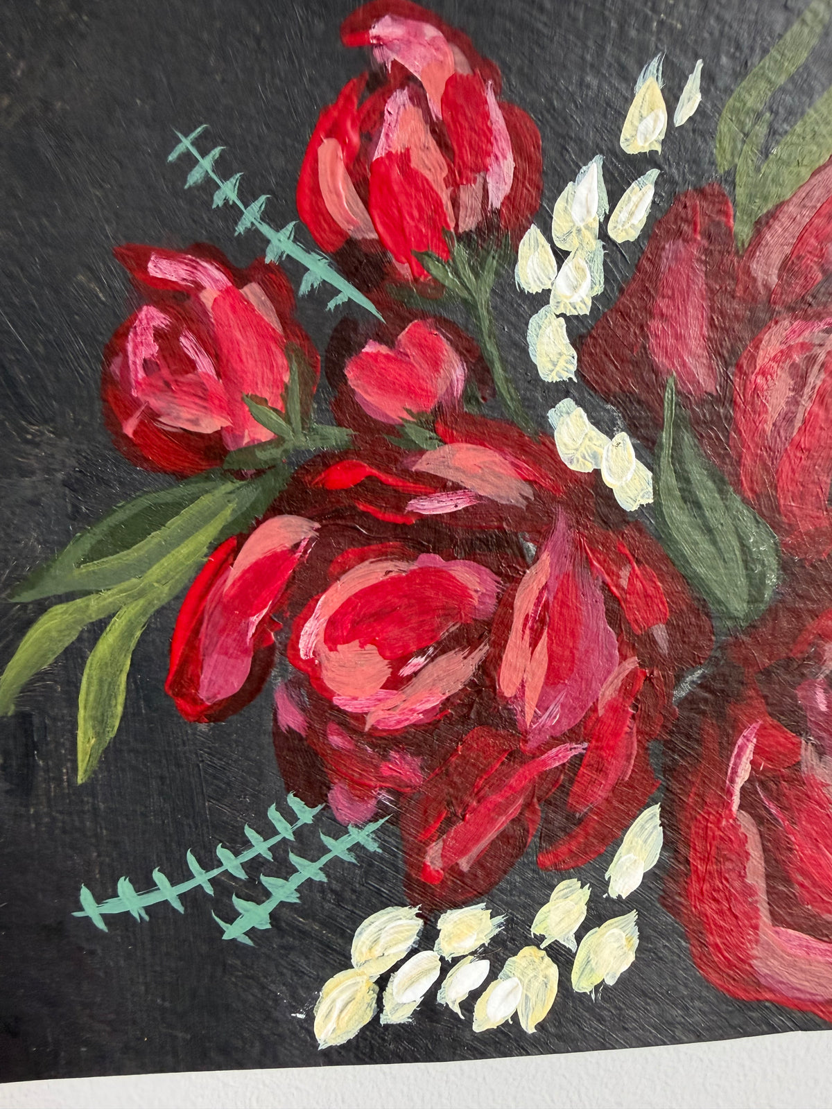 Ruby Blooms ~ Original Painting