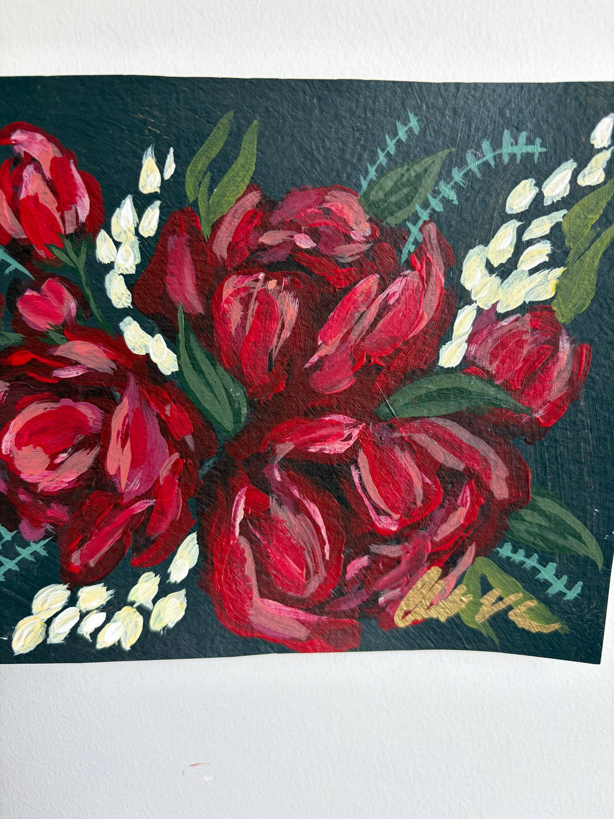 Ruby Blooms ~ Original Painting