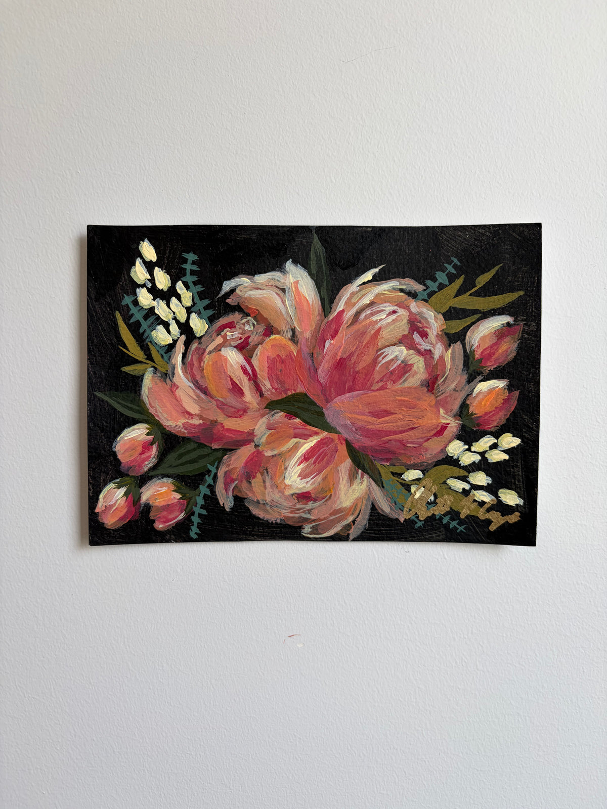 Peachy Blooms ~ Original Painting